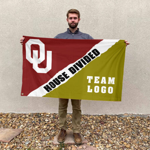 Sooners vs Custom Team House Divided Flag, Custom Rivalry Flag Sooners vs Custom Team House Divided Flag, Custom Rivalry Flag