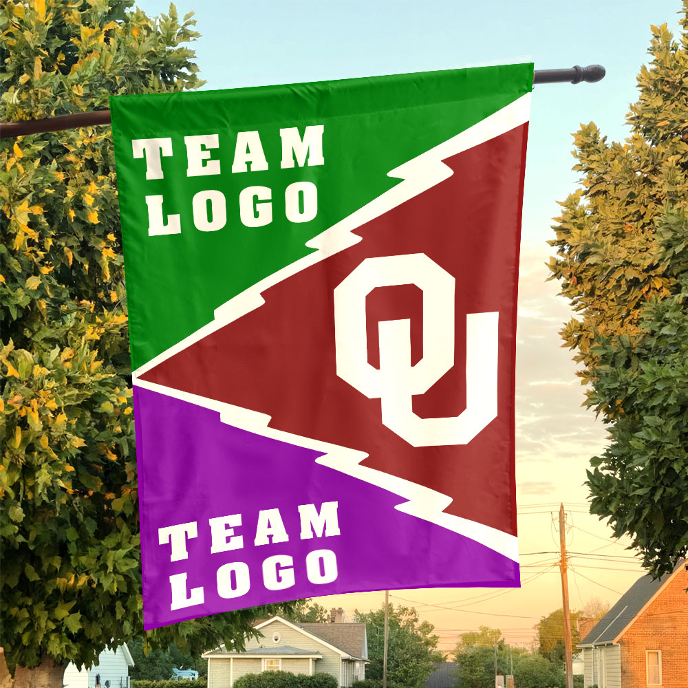 Sooners vs Custom Team House Divided Flag, Custom Spirit Flag Sooners vs Custom Team House Divided Flag, Custom Spirit Flag