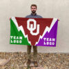 Sooners vs Custom Team House Divided Flag, Custom Spirit Flag 2 Sooners vs Custom Team House Divided Flag, Custom Spirit Flag