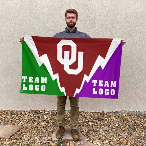 Sooners vs Custom Team House Divided Flag, Custom Spirit Flag Sooners vs Custom Team House Divided Flag, Custom Spirit Flag