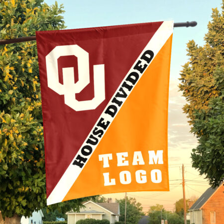 Sooners vs Custom Team House Divided Flag, Custom Split Flag