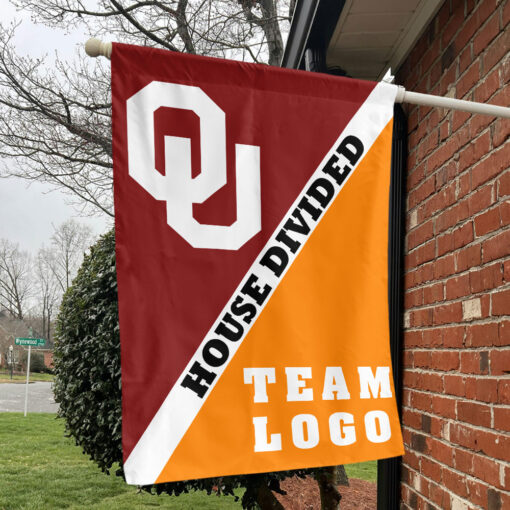Sooners vs Custom Team House Divided Flag, Custom Split Flag Sooners vs Custom Team House Divided Flag, Custom Split Flag