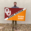Sooners vs Custom Team House Divided Flag, Custom Split Flag 2 Sooners vs Custom Team House Divided Flag, Custom Split Flag