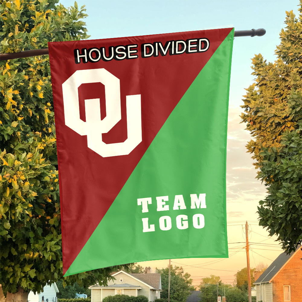 Sooners vs Custom Team House Divided Flag, Custom Team Flag Sooners vs Custom Team House Divided Flag, Custom Team Flag
