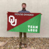 Sooners vs Custom Team House Divided Flag, Custom Team Flag 2 Sooners vs Custom Team House Divided Flag, Custom Team Flag