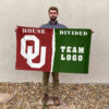 Sooners vs Custom Team House Divided Flag, NCAA College Flag 2 Sooners vs Custom Team House Divided Flag, NCAA College Flag