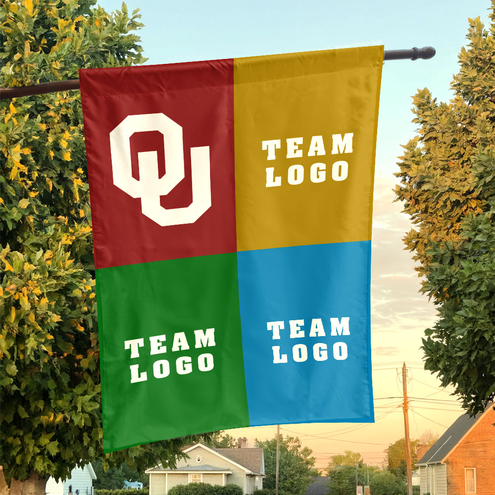 Sooners vs Custom Team House Divided Flag, NCAA College Rivalry Flag Sooners vs Custom Team House Divided Flag, NCAA College Rivalry Flag