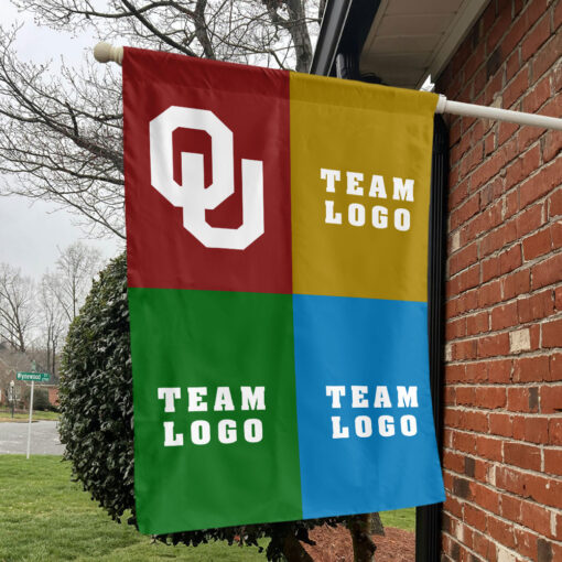 Sooners vs Custom Team House Divided Flag, NCAA College Rivalry Flag Sooners vs Custom Team House Divided Flag, NCAA College Rivalry Flag