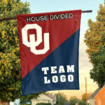 Sooners vs Custom Team House Divided Flag, NCAA Custom Flag