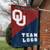 Sooners vs Custom Team House Divided Flag, NCAA Custom Flag 1 Sooners vs Custom Team House Divided Flag, NCAA Custom Flag