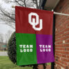 Sooners vs Custom Team House Divided Flag, NCAA Game Day Flag 1 Sooners vs Custom Team House Divided Flag, NCAA Game Day Flag