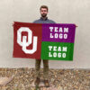 Sooners vs Custom Team House Divided Flag, NCAA Game Day Flag 2 Sooners vs Custom Team House Divided Flag, NCAA Game Day Flag