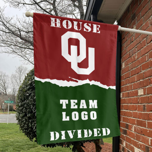 Sooners vs Custom Team House Divided Flag, NCAA House Flag Sooners vs Custom Team House Divided Flag, NCAA House Flag