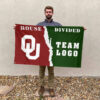 Sooners vs Custom Team House Divided Flag, NCAA House Flag 2 Sooners vs Custom Team House Divided Flag, NCAA House Flag