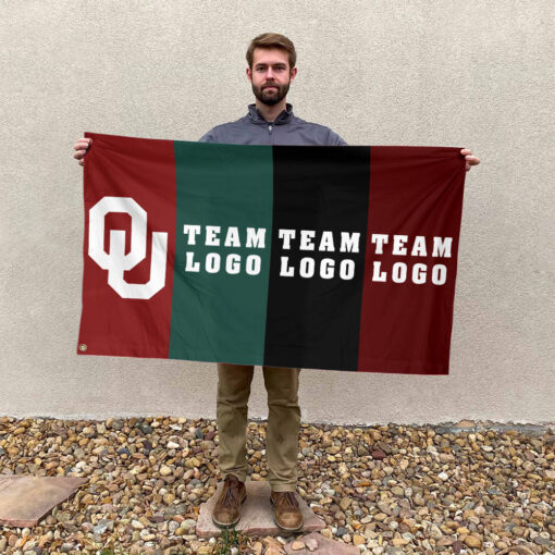Sooners vs Custom Team House Divided Flag, NCAA Rival Flag Sooners vs Custom Team House Divided Flag, NCAA Rival Flag