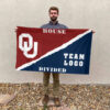 Sooners vs Custom Team House Divided Flag, NCAA Rivalry Flag 2 Sooners vs Custom Team House Divided Flag, NCAA Rivalry Flag