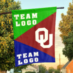 Sooners vs Custom Team House Divided Flag, NCAA Spirit Flag