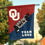 Sooners vs Custom Team House Divided Flag, NCAA Team Flag