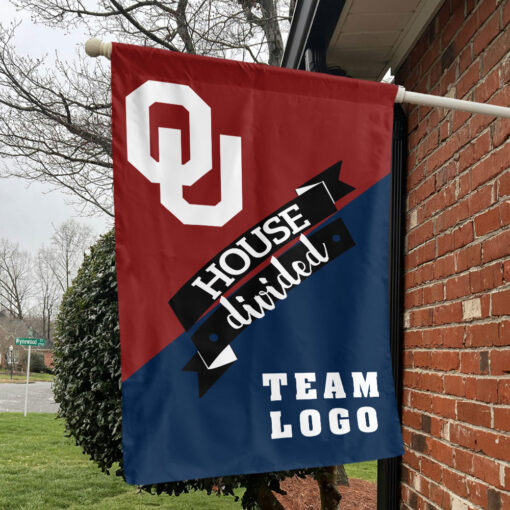 Sooners vs Custom Team House Divided Flag, NCAA Team Flag Sooners vs Custom Team House Divided Flag, NCAA Team Flag