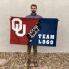 Sooners vs Custom Team House Divided Flag, NCAA Team Flag 2 Sooners vs Custom Team House Divided Flag, NCAA Team Flag