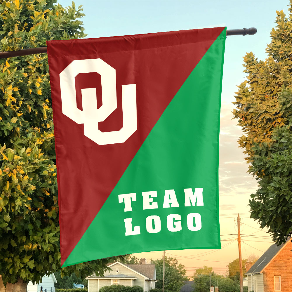 Sooners vs Custom Team House Divided Flag, Personalized College Flag Sooners vs Custom Team House Divided Flag, Personalized College Flag