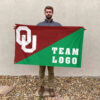 Sooners vs Custom Team House Divided Flag, Personalized College Flag 2 Sooners vs Custom Team House Divided Flag, Personalized College Flag