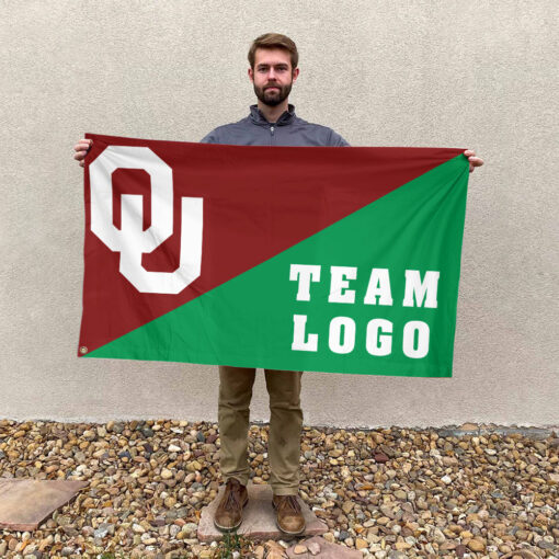 Sooners vs Custom Team House Divided Flag, Personalized College Flag Sooners vs Custom Team House Divided Flag, Personalized College Flag