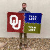 Sooners vs Custom Team House Divided Flag, Personalized Game Day Flag 2 Sooners vs Custom Team House Divided Flag, Personalized Game Day Flag