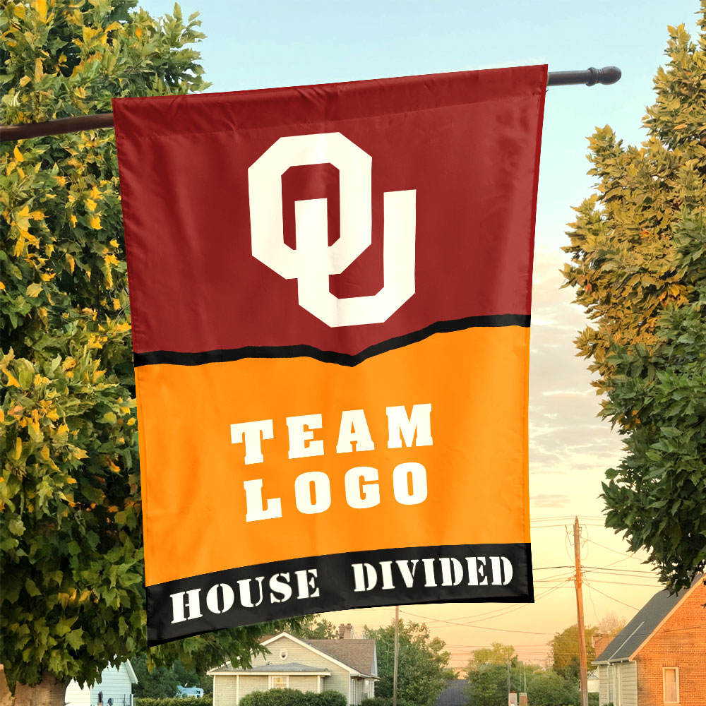 Sooners vs Custom Team House Divided Flag, Personalized House Flag Sooners vs Custom Team House Divided Flag, Personalized House Flag