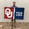 Sooners vs Custom Team House Divided Flag, Personalized NCAA Flag 2 Sooners vs Custom Team House Divided Flag, Personalized NCAA Flag