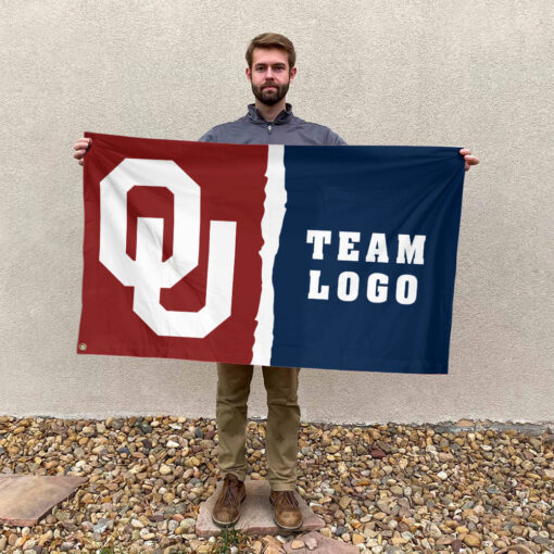 Sooners vs Custom Team House Divided Flag, Personalized NCAA Flag Sooners vs Custom Team House Divided Flag, Personalized NCAA Flag