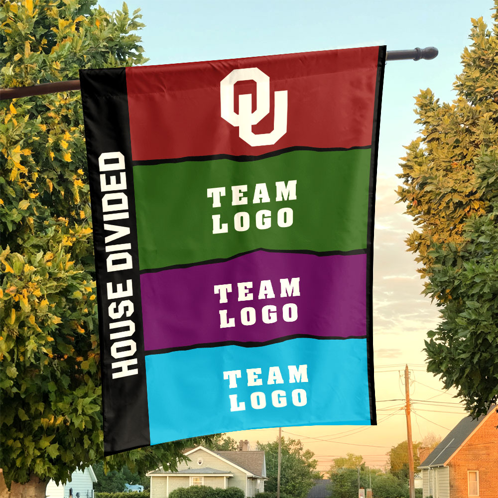 Sooners vs Custom Team House Divided Flag, Personalized Rival Flag Sooners vs Custom Team House Divided Flag, Personalized Rival Flag