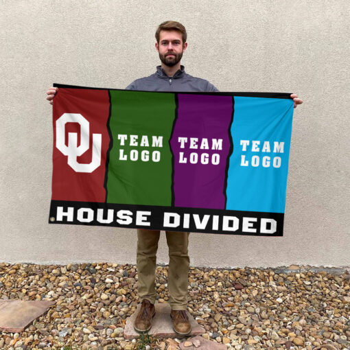 Sooners vs Custom Team House Divided Flag, Personalized Rival Flag Sooners vs Custom Team House Divided Flag, Personalized Rival Flag