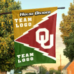Sooners vs Custom Team House Divided Flag, Personalized Spirit Flag