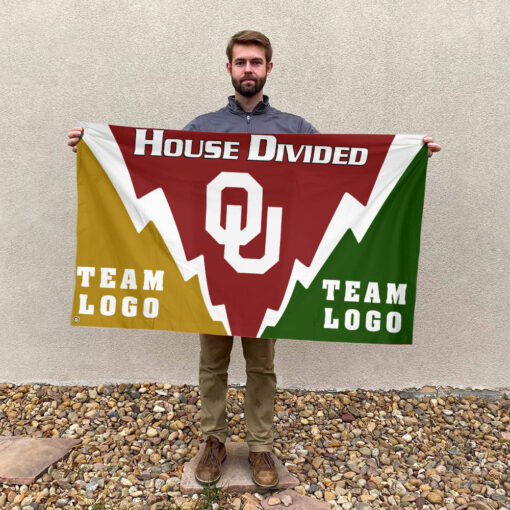 Sooners vs Custom Team House Divided Flag, Personalized Spirit Flag Sooners vs Custom Team House Divided Flag, Personalized Spirit Flag