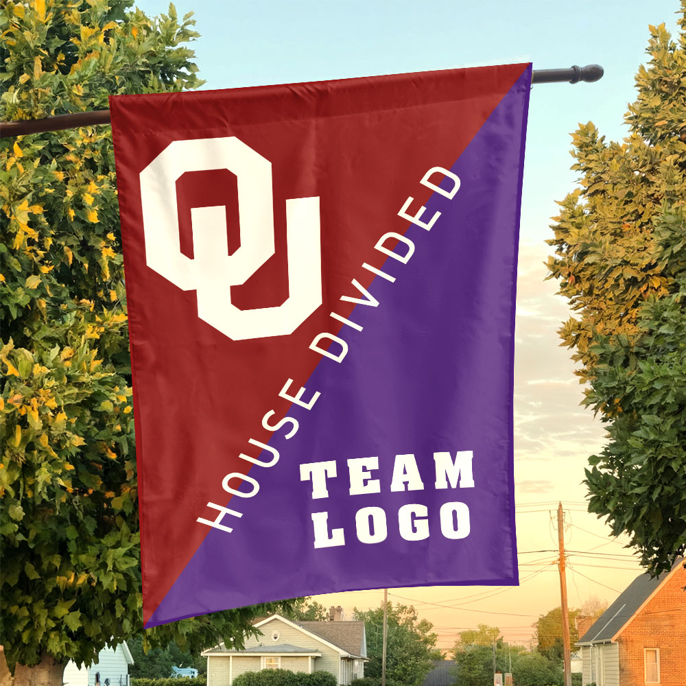 Sooners vs Custom Team House Divided Flag, Personalized Split Flag Sooners vs Custom Team House Divided Flag, Personalized Split Flag