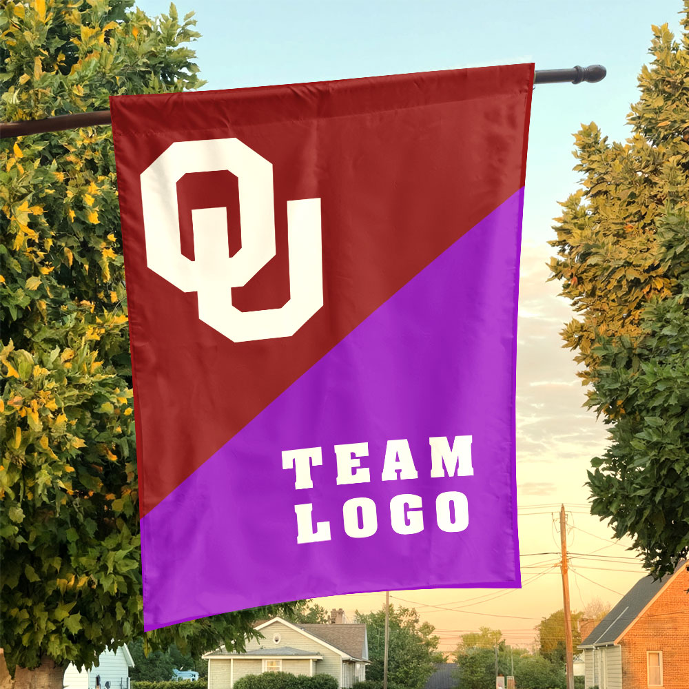Sooners vs Custom Team House Divided Flag, Personalized Team Flag Sooners vs Custom Team House Divided Flag, Personalized Team Flag