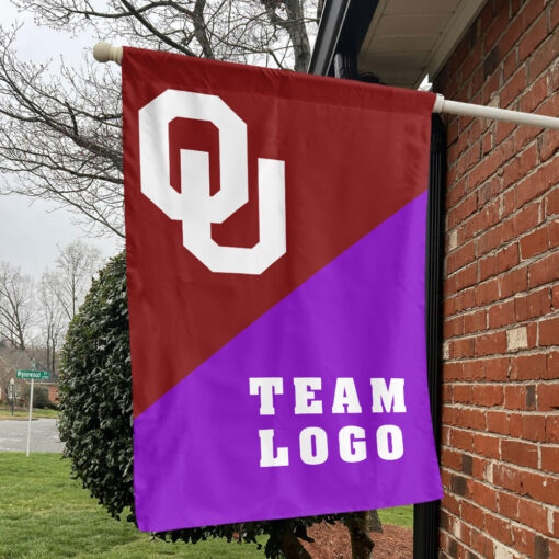 Sooners vs Custom Team House Divided Flag, Personalized Team Flag Sooners vs Custom Team House Divided Flag, Personalized Team Flag
