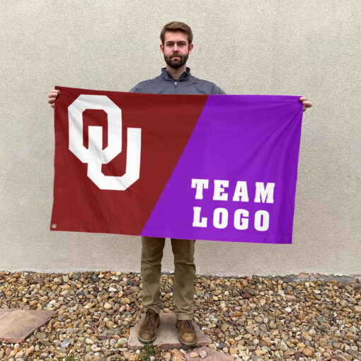Sooners vs Custom Team House Divided Flag, Personalized Team Flag Sooners vs Custom Team House Divided Flag, Personalized Team Flag