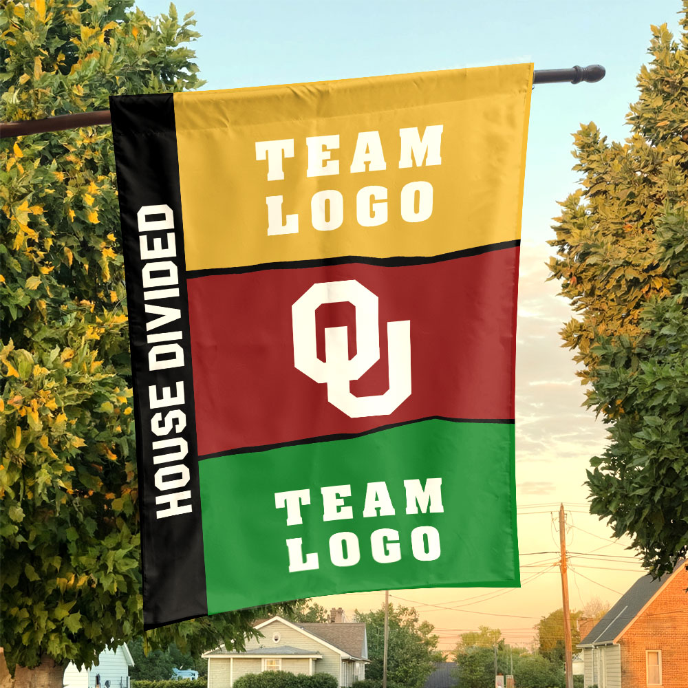 Sooners vs Custom Team House Divided Flag, Personalized Two Team Flag Sooners vs Custom Team House Divided Flag, Personalized Two Team Flag