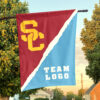 Trojans vs Custom Team House Divided Flag, Custom College Flag