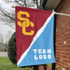 Trojans vs Custom Team House Divided Flag, Custom College Flag