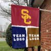 Trojans vs Custom Team House Divided Flag, Custom Game Day Flag