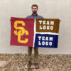 Trojans vs Custom Team House Divided Flag, Custom Game Day Flag