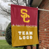 Trojans vs Custom Team House Divided Flag, Custom House Flag