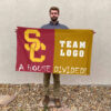 Trojans vs Custom Team House Divided Flag, Custom House Flag