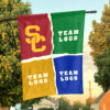 Trojans vs Custom Team House Divided Flag, Custom NCAA Split Team Flag