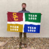 Trojans vs Custom Team House Divided Flag, Custom NCAA Split Team Flag