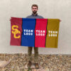 Trojans vs Custom Team House Divided Flag, Custom Rival Flag