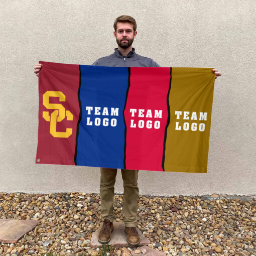 Trojans vs Custom Team House Divided Flag, Custom Rival Flag